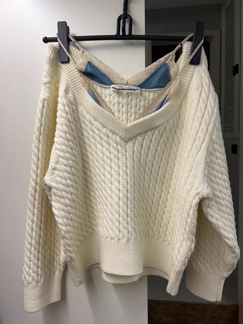 Alexander Wang Alexander Wang Off-Shoulder Knit Sweater Size S / US 4 / IT 40 - 3 Thumbnail