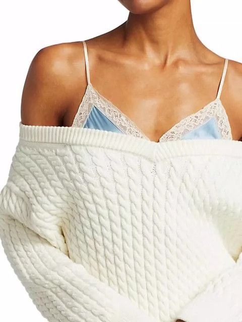 Alexander Wang Alexander Wang Off-Shoulder Knit Sweater Size S / US 4 / IT 40 - 2 Thumbnail