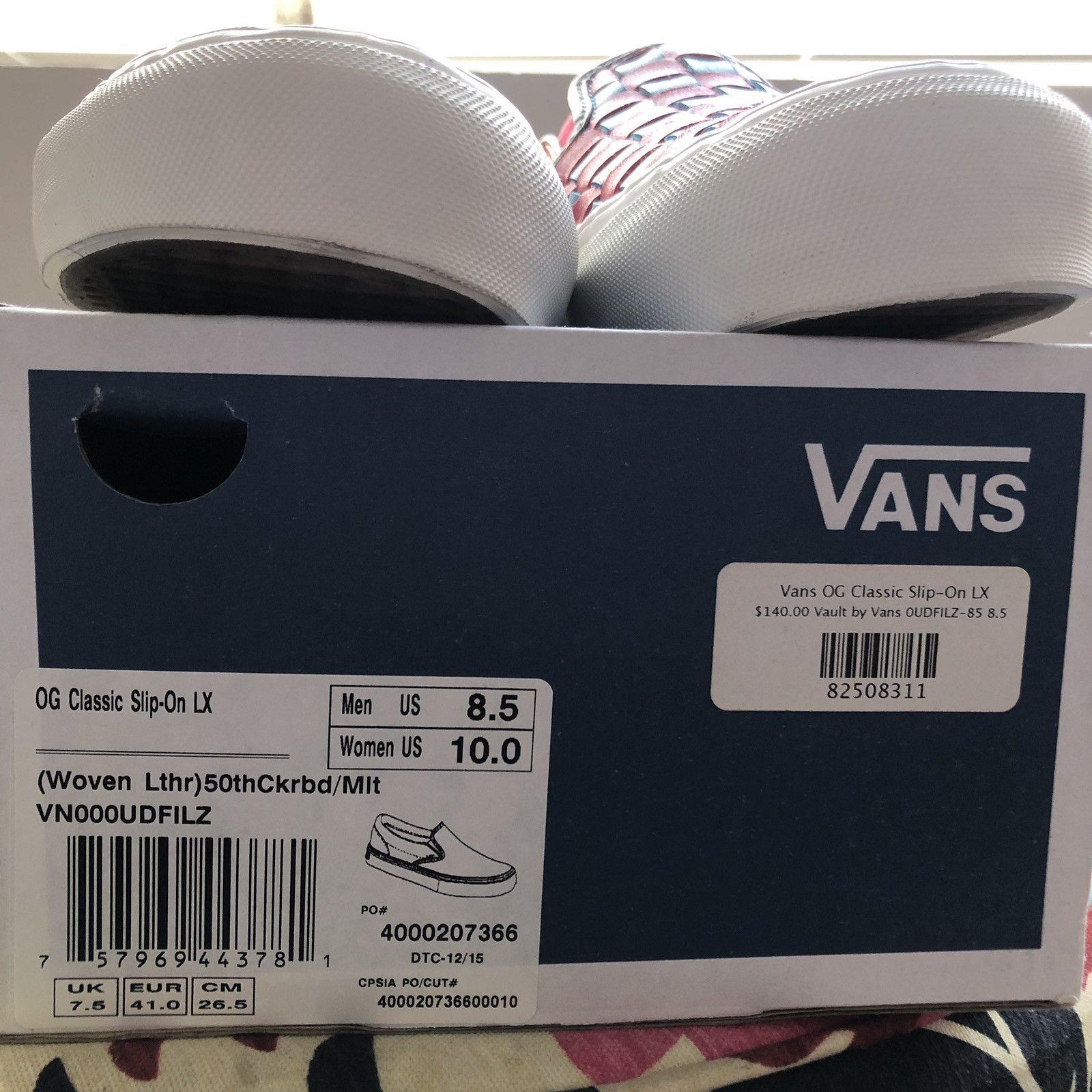 Vans Vans Vault ‘Checkered Past’ Multi-Color OG Slip-On LX Woven Leather Size US 8.5 / EU 41-42 - 6 Thumbnail