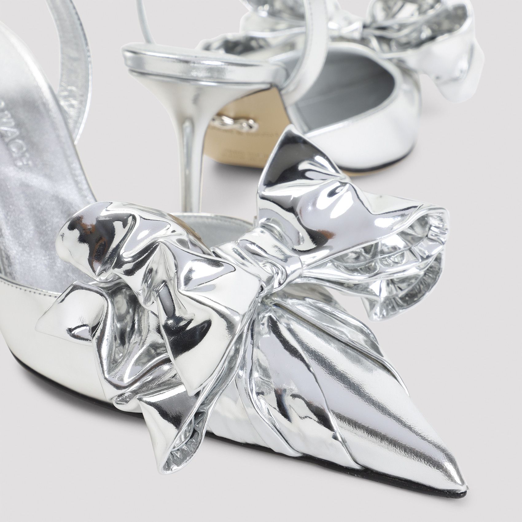 MACH & MACH Mach & Mach Le Cadeau Silver Wrapped Leather Pumps Size US 6 / IT 36 - 4 Thumbnail
