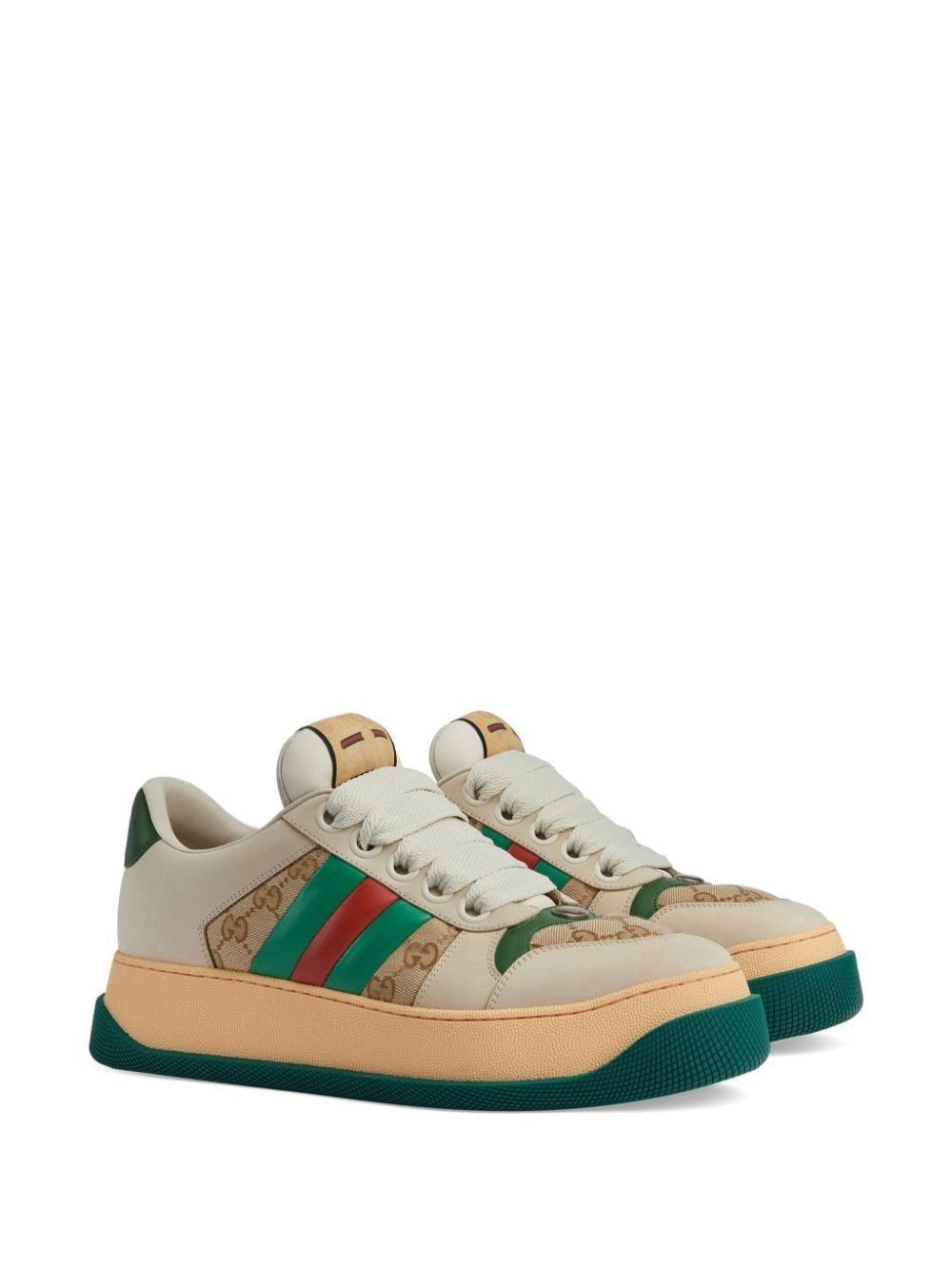 Gucci Gucci Screener Web GG Leather Sneakers SIZE 9 Size ONE SIZE - 2 Thumbnail