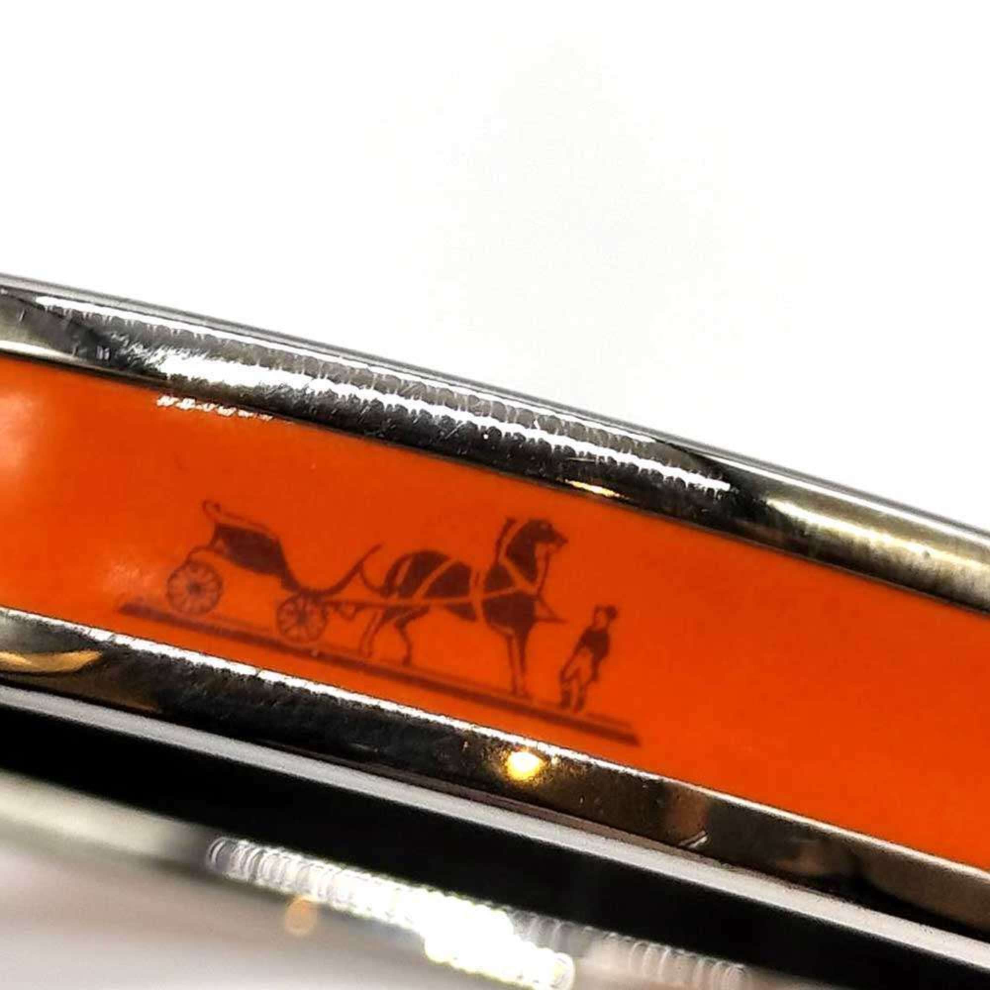 Hermes Hermes enamel PM orange cloisonné mark bangle bracelet for women. Size ONE SIZE - 3 Thumbnail