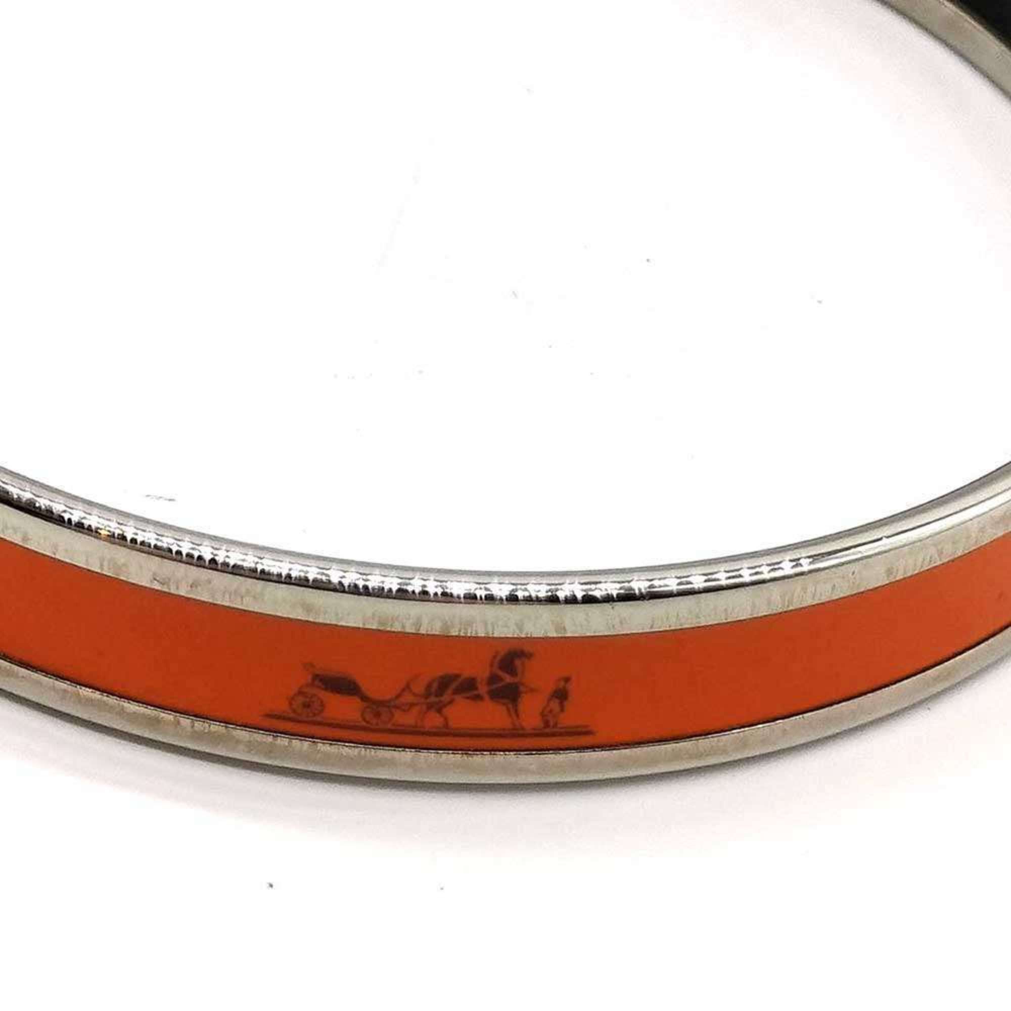 Hermes Hermes enamel PM orange cloisonné mark bangle bracelet for women. Size ONE SIZE - 4 Thumbnail
