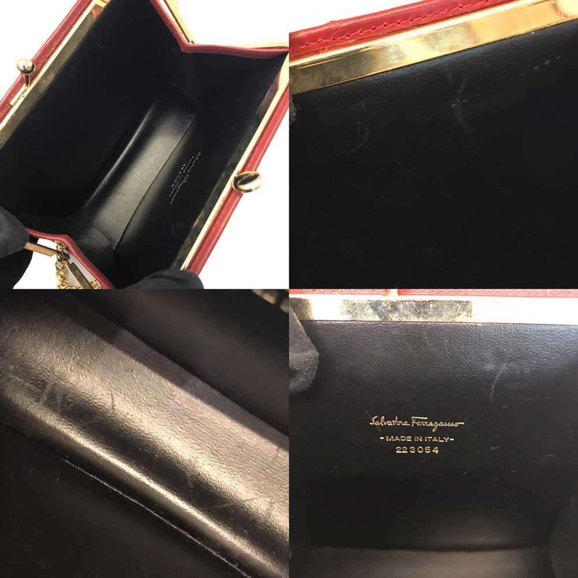 Salvatore Ferragamo Salvatore Ferragamo Ferragamo Chain Mini Shoulder Bag Vara Ribbon Women's Pochette Red FERRAGAMO Size ONE SIZE - 6 Thumbnail