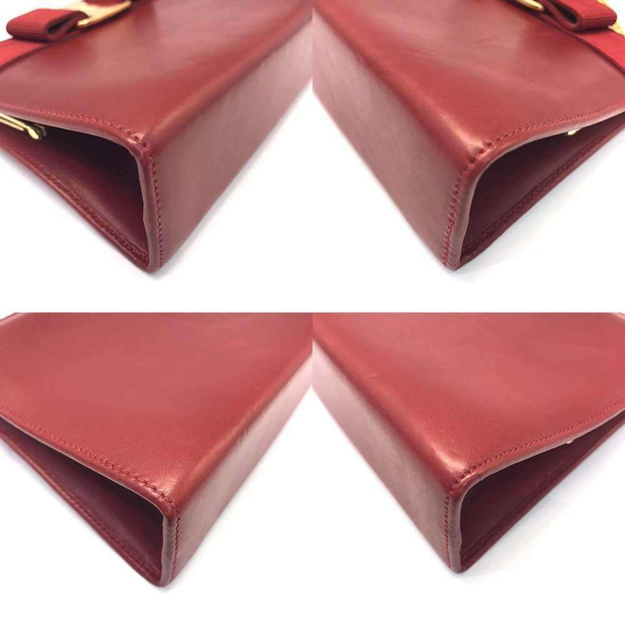 Salvatore Ferragamo Salvatore Ferragamo Ferragamo Chain Mini Shoulder Bag Vara Ribbon Women's Pochette Red FERRAGAMO Size ONE SIZE - 3 Thumbnail