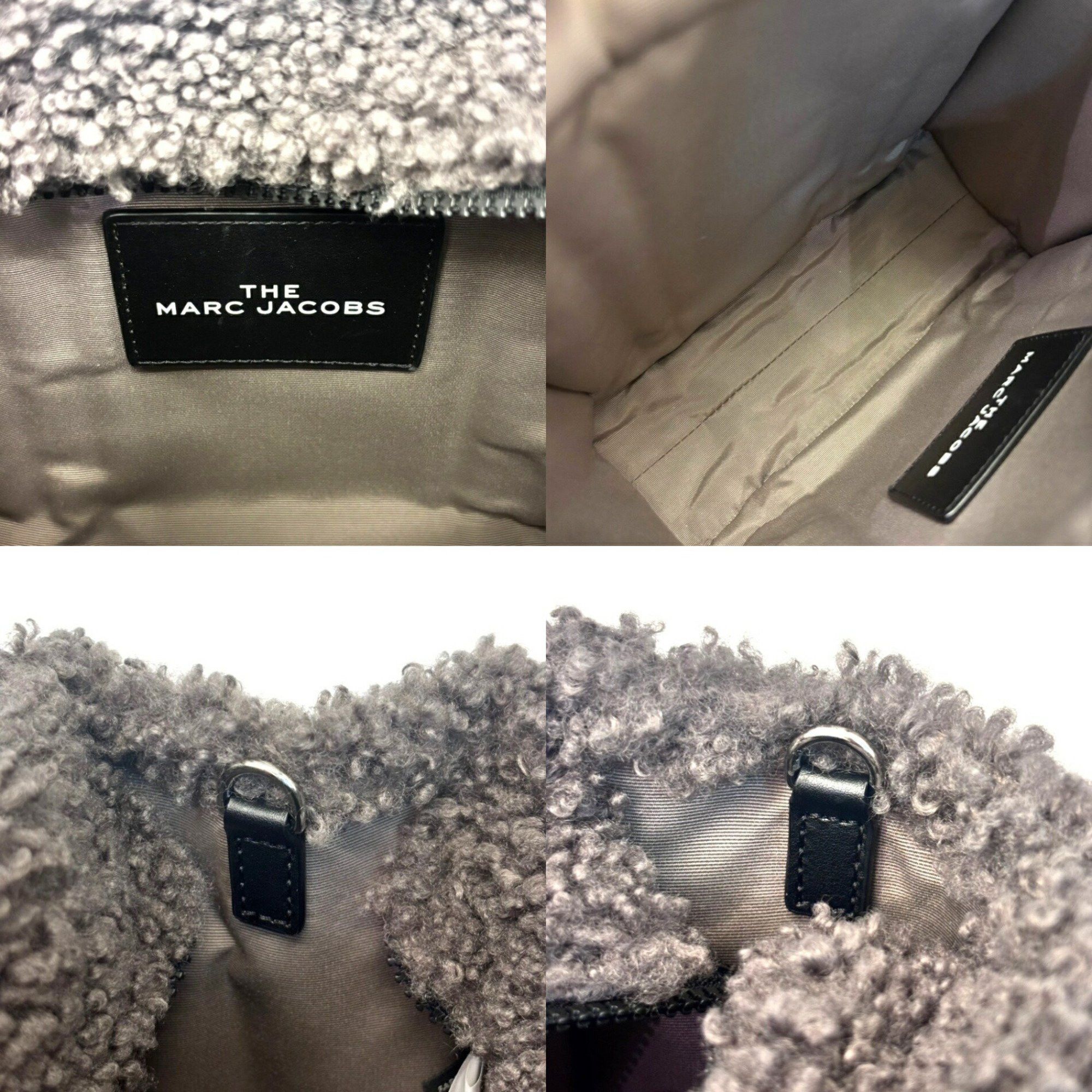 Marc Jacobs Marc Jacobs THE Teddy SMALL Tote Bag with Shoulder Strap, Gray, H012M06FA21, MARC JACOBS Size ONE SIZE - 6 Thumbnail