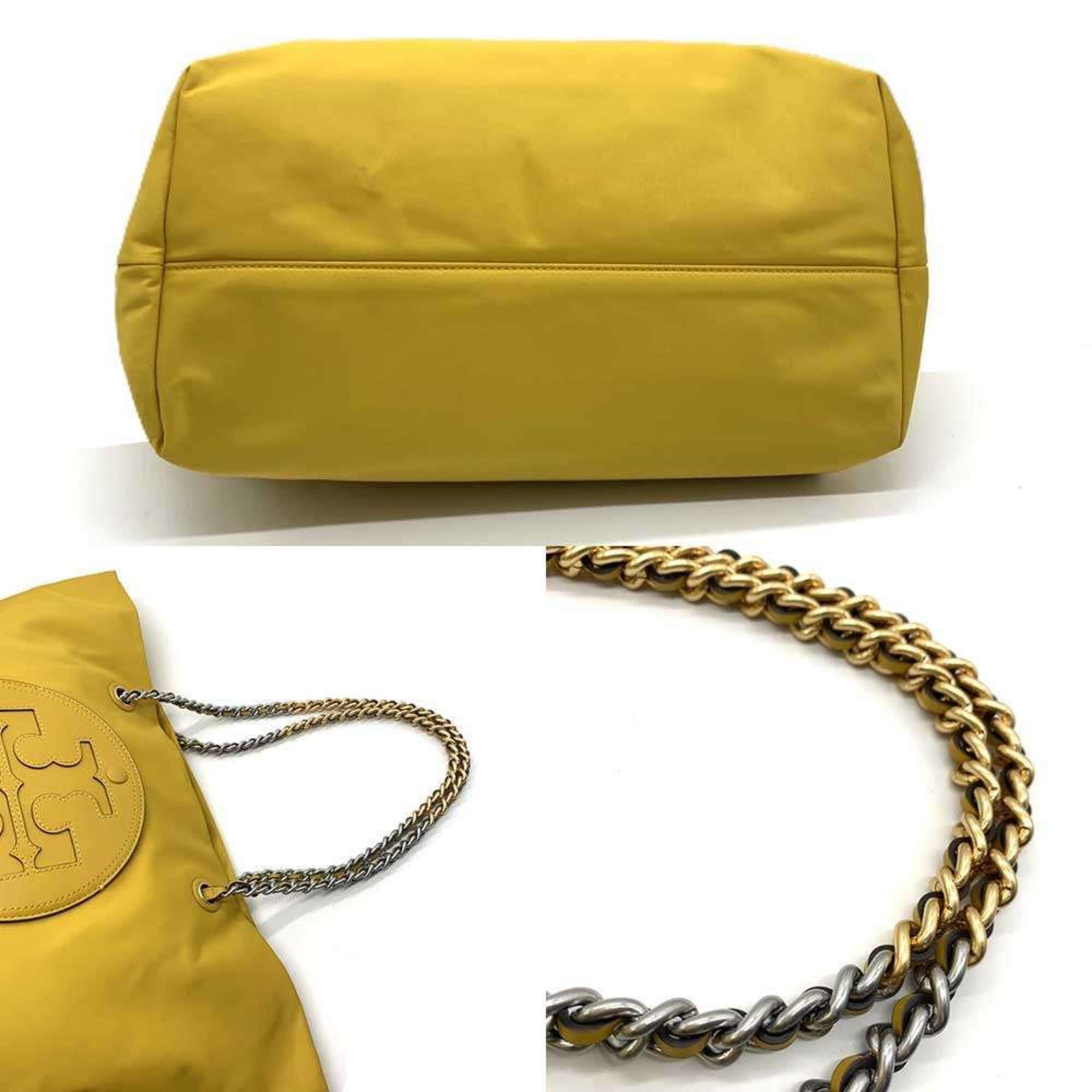 Tory Burch Tory Burch Ella Chain Tote in Yellow Nylon, 150583 Size ONE SIZE - 4 Thumbnail
