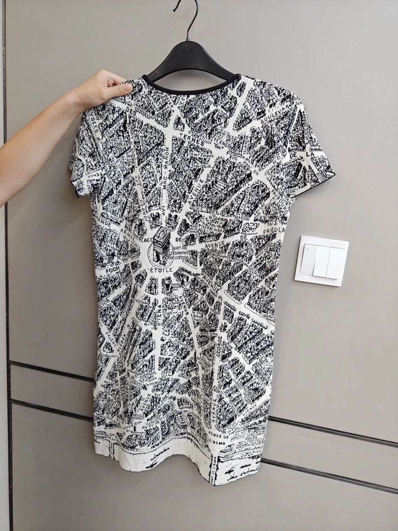 Dior Dior Paris Map Print Short Sleeve Dress - dmc Size US 30 / EU 46 - 2 Thumbnail