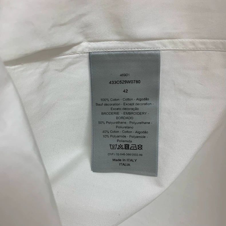 Dior Dior White Embroidered Long Sleeve Shirt - dmc Size US M / EU 48-50 / 2 - 4 Thumbnail