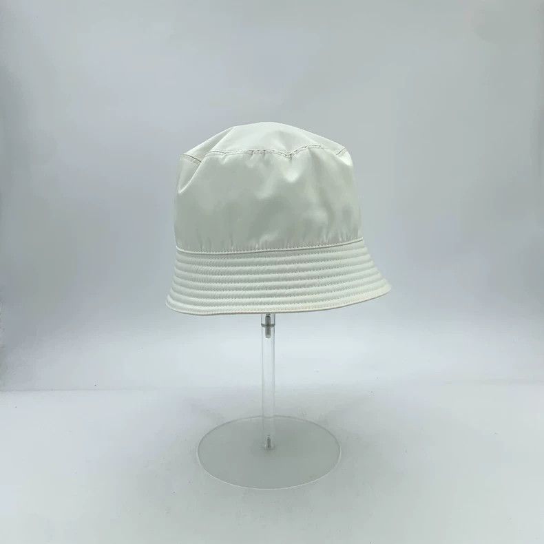 Prada Prada White Triangle Logo Cotton Bucket Hat - dmc Size ONE SIZE - 4 Thumbnail