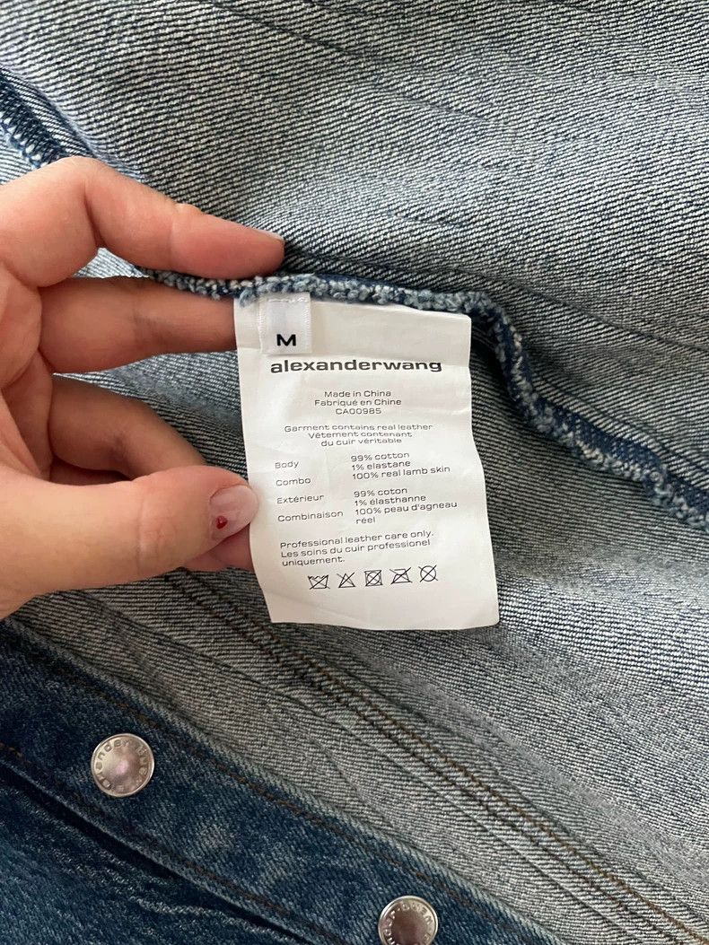 Alexander Wang Alexanderwang Denim Shirt with Leather Collar Size M / US 6-8 / IT 42-44 - 4 Thumbnail