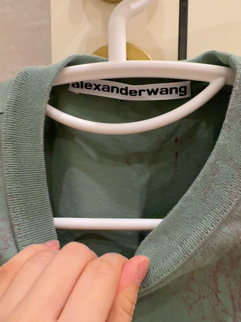 Alexander Wang Alexander Wang Green Distressed T-Shirt Size XXS / US 00 / IT 34 - 2 Thumbnail