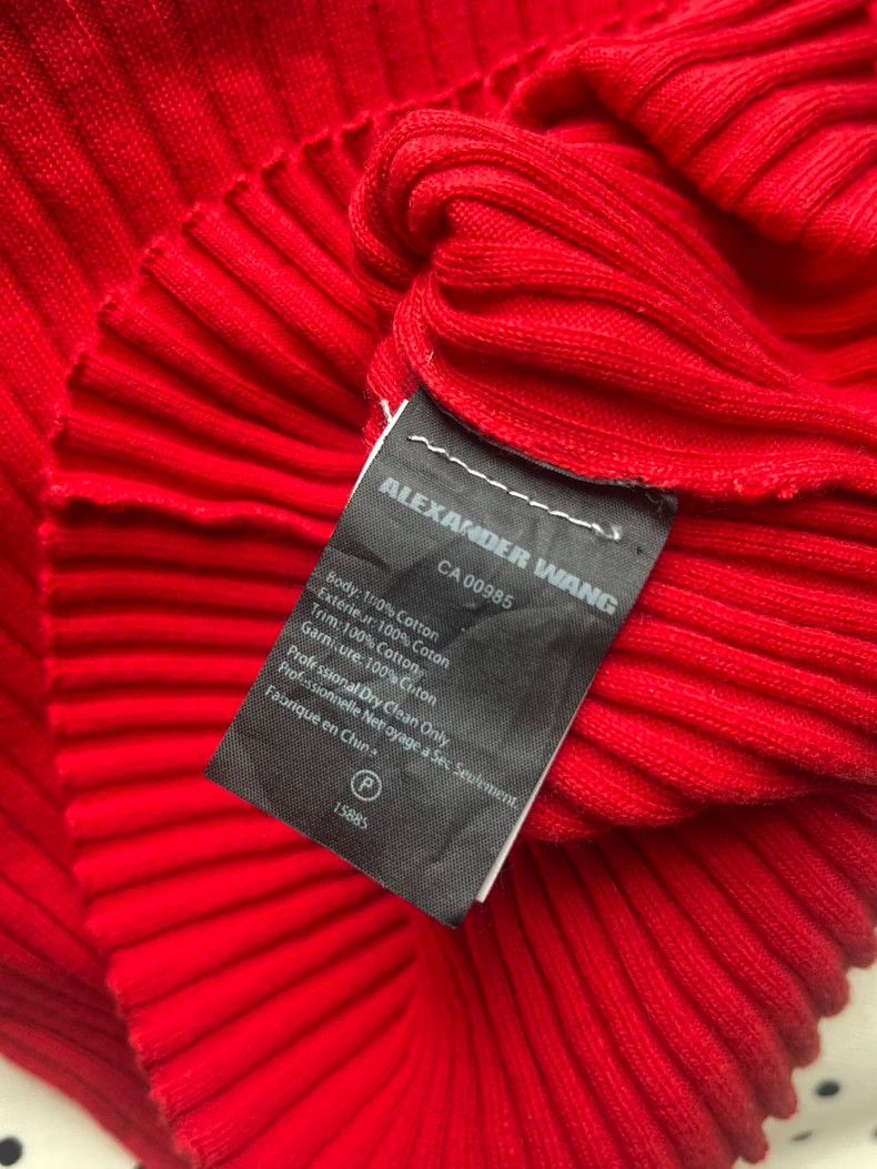 Alexander Wang Red Fitted Knit Top