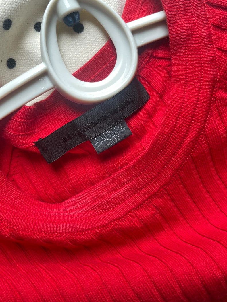 Alexander Wang Red Fitted Knit Top