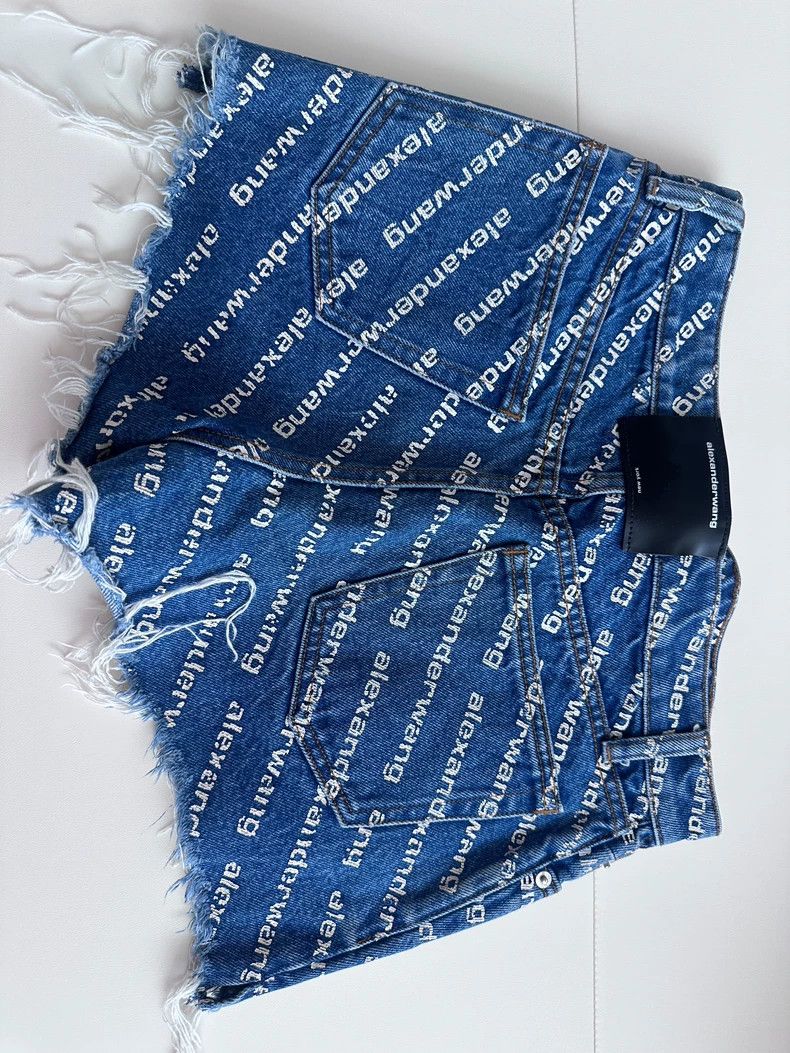 Alexander Wang Alexanderwang Bite Logo Denim Shorts Size 26" / US 2 / IT 38 - 3 Thumbnail