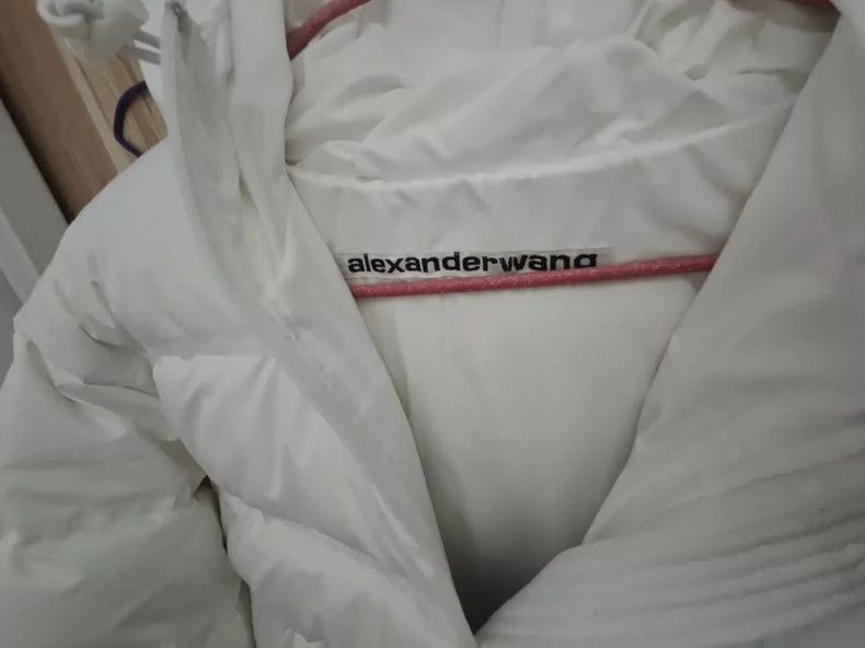 Alexander Wang Short Logo Hooded Down Jacket