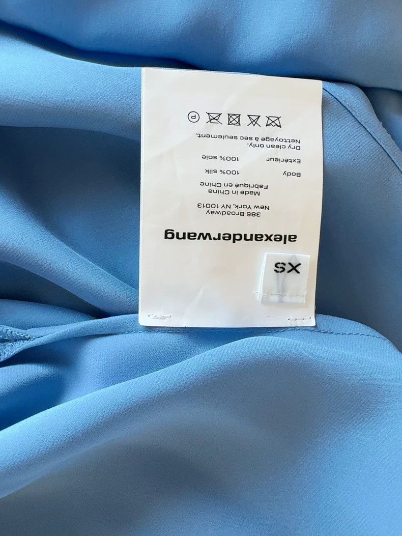 Alexander Wang Alexander Wang Blue Silk Button Up Shirt Size XS / US 0-2 / IT 36-38 - 3 Thumbnail