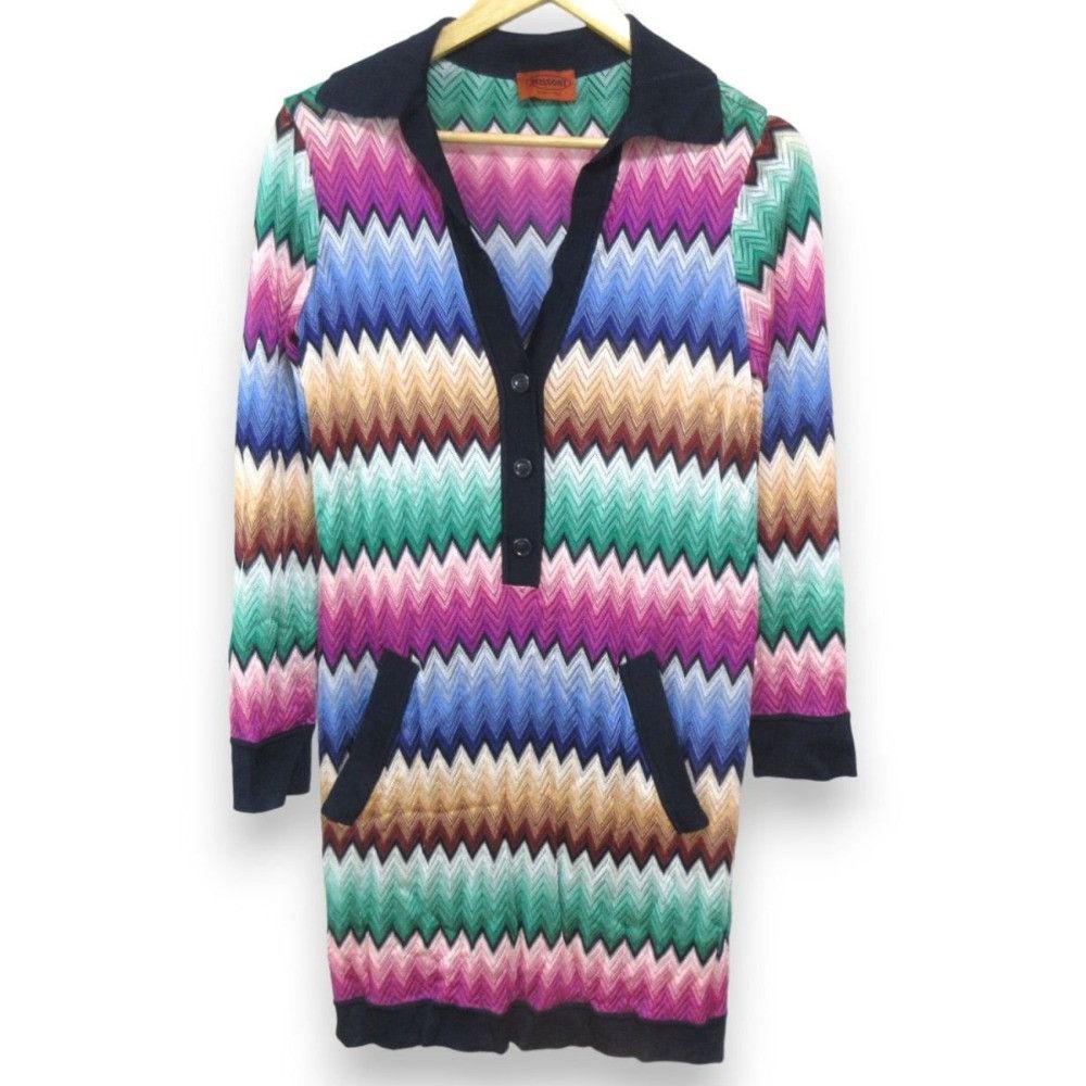 Other Other Missoni Chevron Stripe Knit Dress Cotton Dresses Size ONE SIZE - 2 Thumbnail
