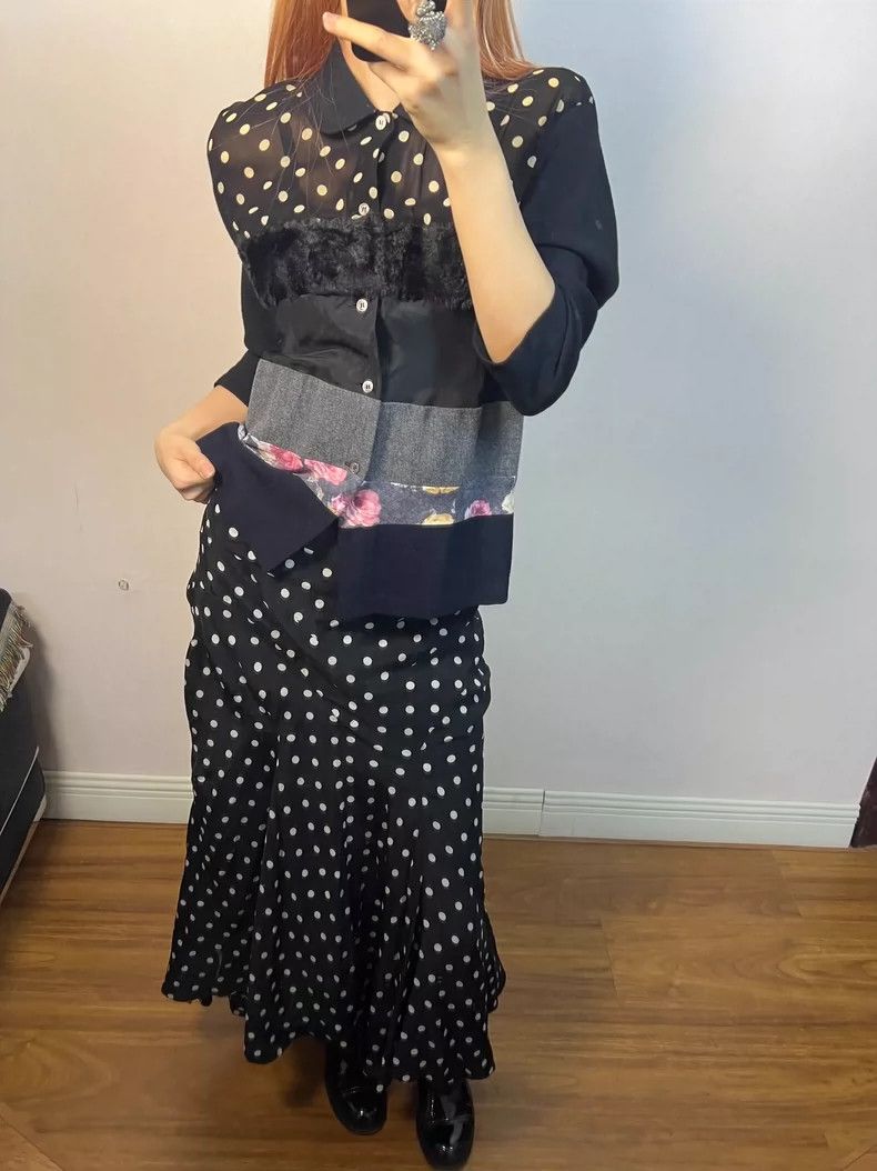 Junya Watanabe Comme des Garcons Polka Dot Midi Skirt - dmc Size US 30 / EU 46 - 8 Thumbnail