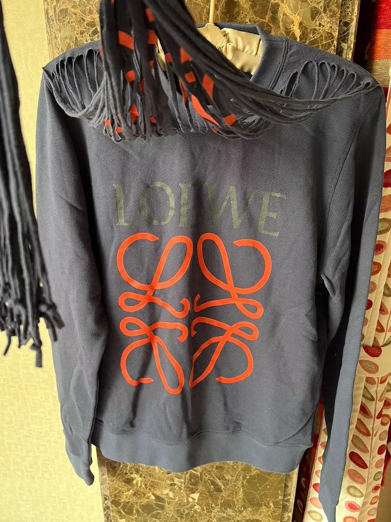 Loewe Loewe Anagram Fringed Cotton Sweatershirt - dmc Size US S / EU 44-46 / 1 - 2 Thumbnail