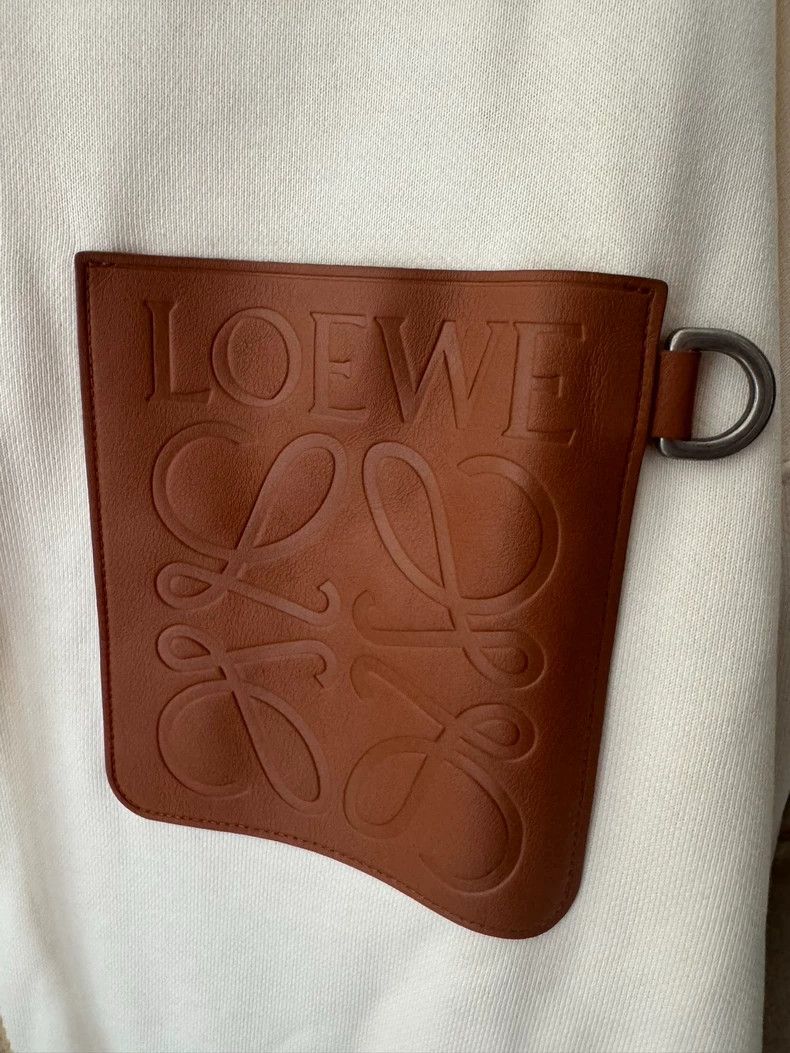 Loewe LOEWE Men's Anagram Leather Patch Hoodie - dmc Size US M / EU 48-50 / 2 - 3 Thumbnail