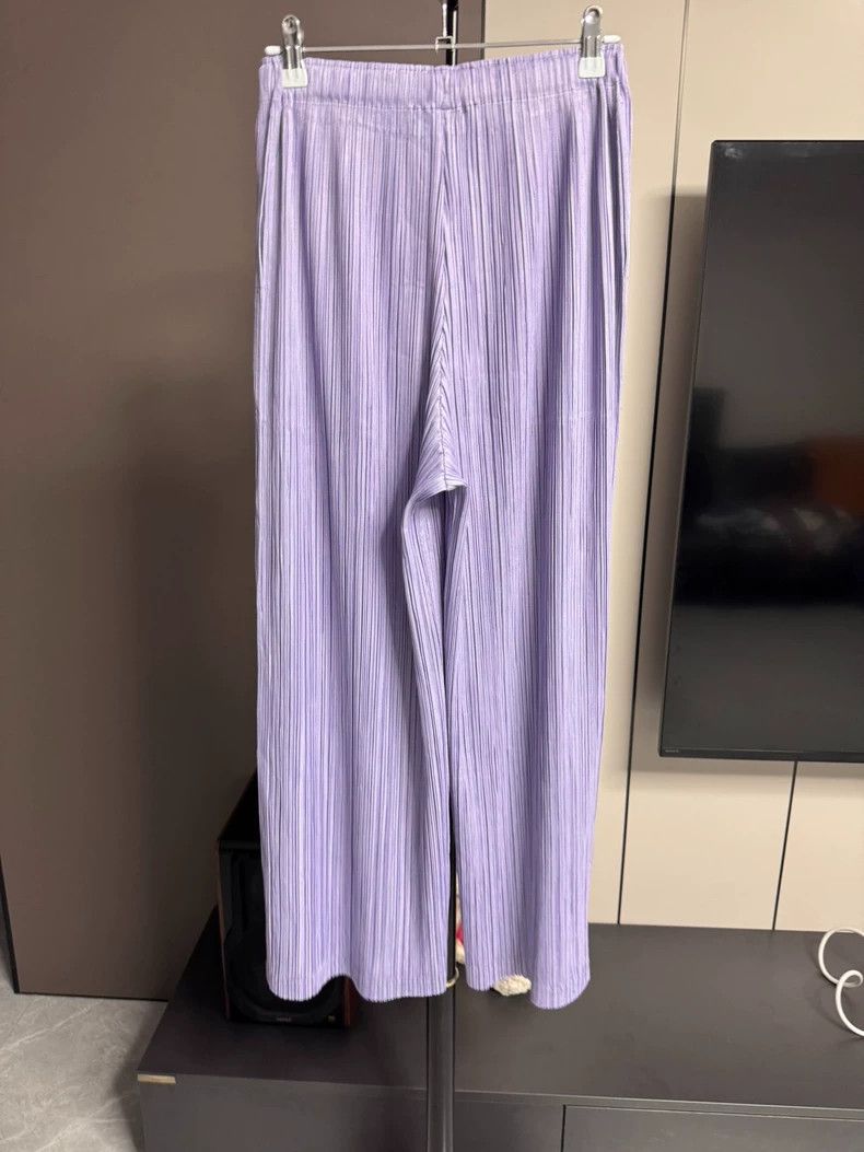 Issey Miyake Issey Miyake Purple Straight-Leg Pants - dmc Size US 30 / EU 46 - 2 Thumbnail