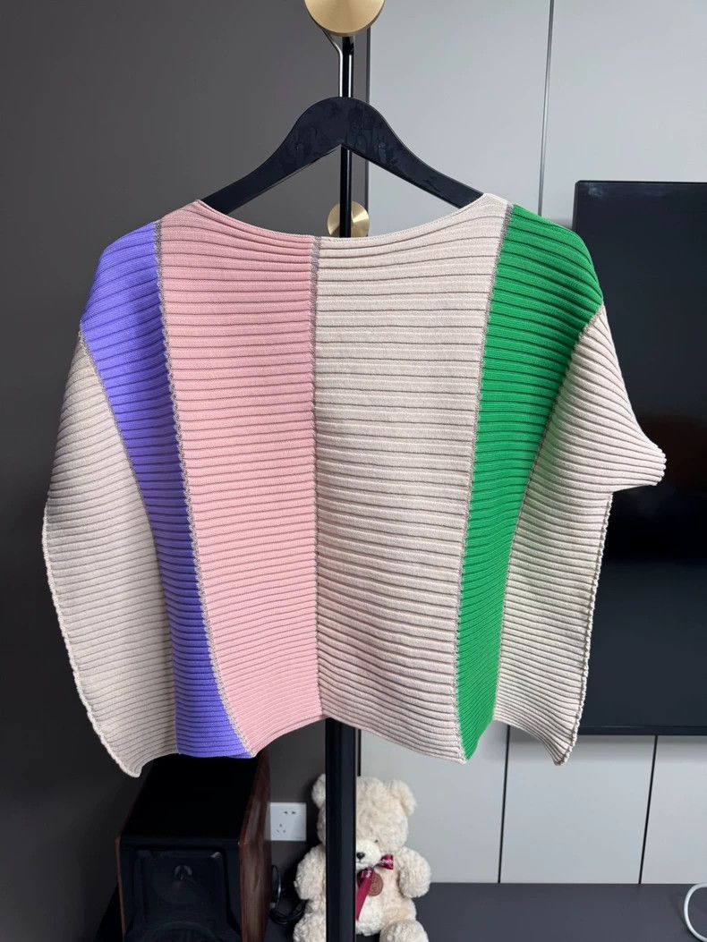 Issey Miyake Issey Miyake Pleated Colorblock Knit Top - dmc Size US M / EU 48-50 / 2 - 2 Thumbnail