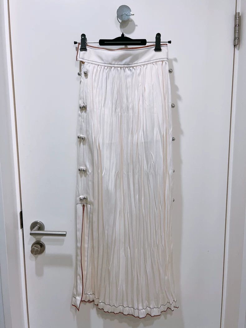 Loewe LOEWE Satin Pleated Midi Skirt - dmc Size US 34 / EU 50 - 2 Thumbnail