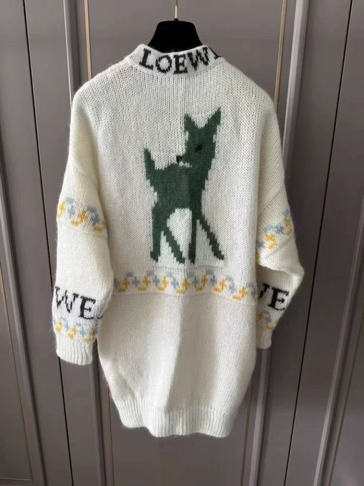 Loewe LOEWE Deer Mohair Cardigan Sweater - dmc Size US XS / EU 42 / 0 - 2 Thumbnail
