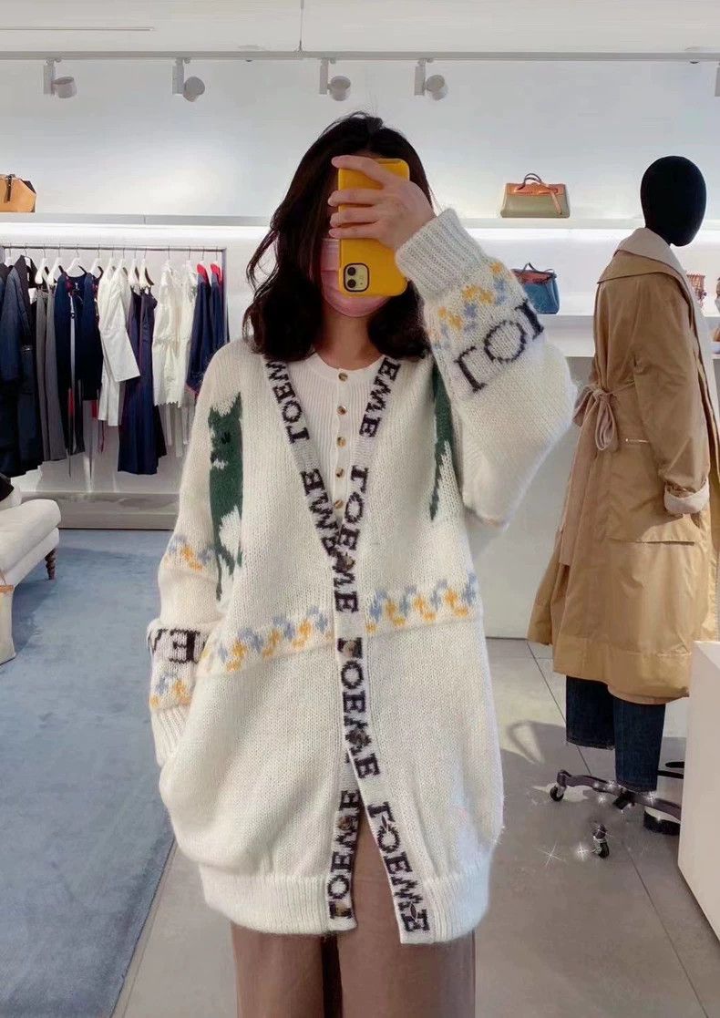 Loewe Loewe White Deer Pattern Cardigan - dmc Size US S / EU 44-46 / 1 - 9 Thumbnail