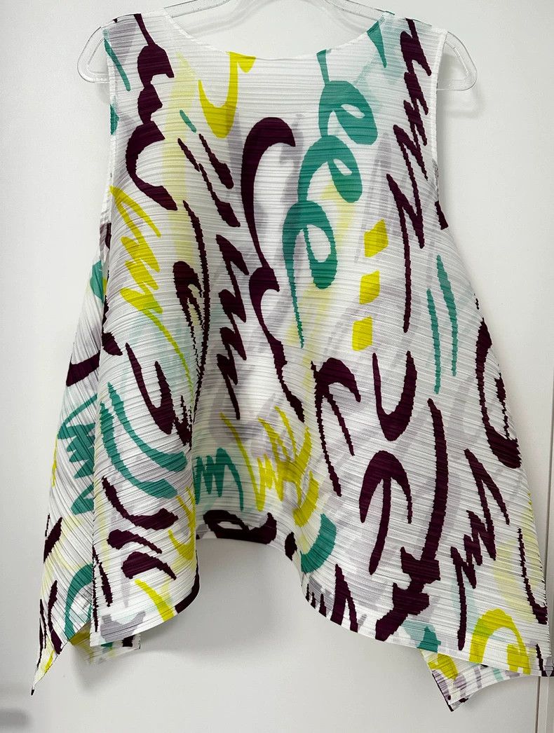 Issey Miyake Issey Miyake JK711 Printed Sleeveless Top - dmc Size US M / EU 48-50 / 2 - 5 Thumbnail