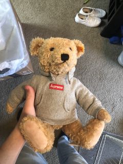 Supreme Steiff Teddy Bear With Gray Box Logo Hoodie