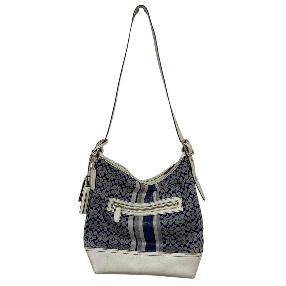 Coach Coach Coach Legacy Signature Stripe Canvas Leather Shoulder Bag Canvas Shoulder Bag 19918 DUTY FREE for USA Size ONE SIZE - 5 Thumbnail