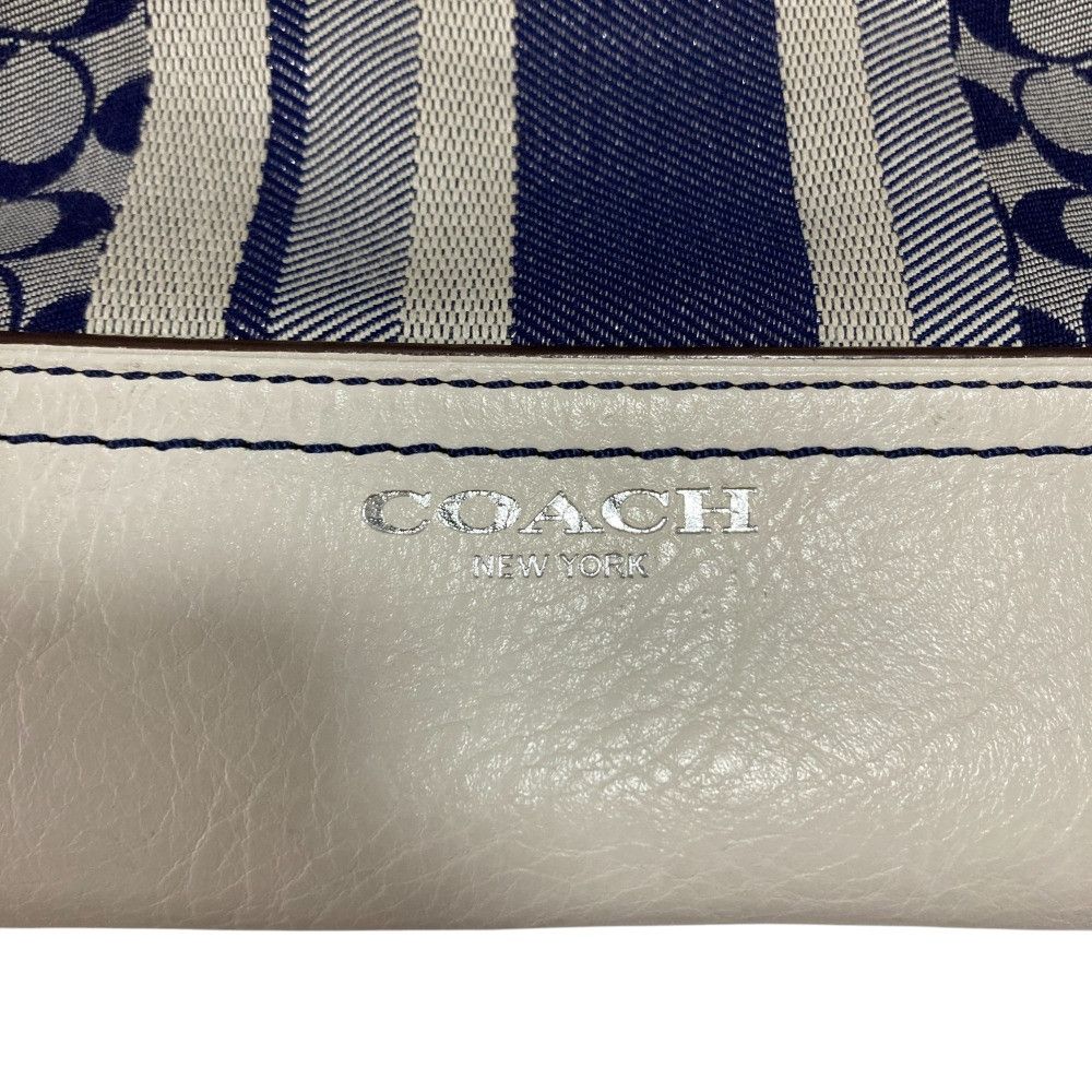 Coach Coach Coach Legacy Signature Stripe Canvas Leather Shoulder Bag Canvas Shoulder Bag 19918 DUTY FREE for USA Size ONE SIZE - 3 Thumbnail
