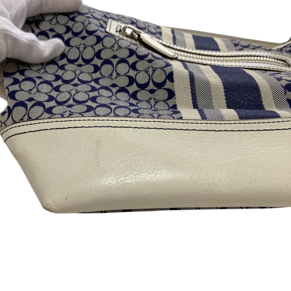 Coach Coach Coach Legacy Signature Stripe Canvas Leather Shoulder Bag Canvas Shoulder Bag 19918 DUTY FREE for USA Size ONE SIZE - 8 Thumbnail