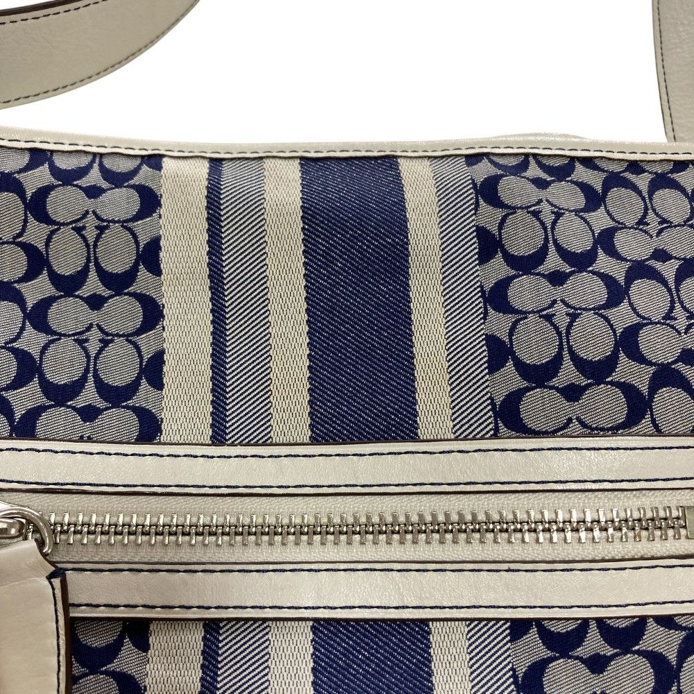 Coach Coach Coach Legacy Signature Stripe Canvas Leather Shoulder Bag Canvas Shoulder Bag 19918 DUTY FREE for USA Size ONE SIZE - 14 Thumbnail