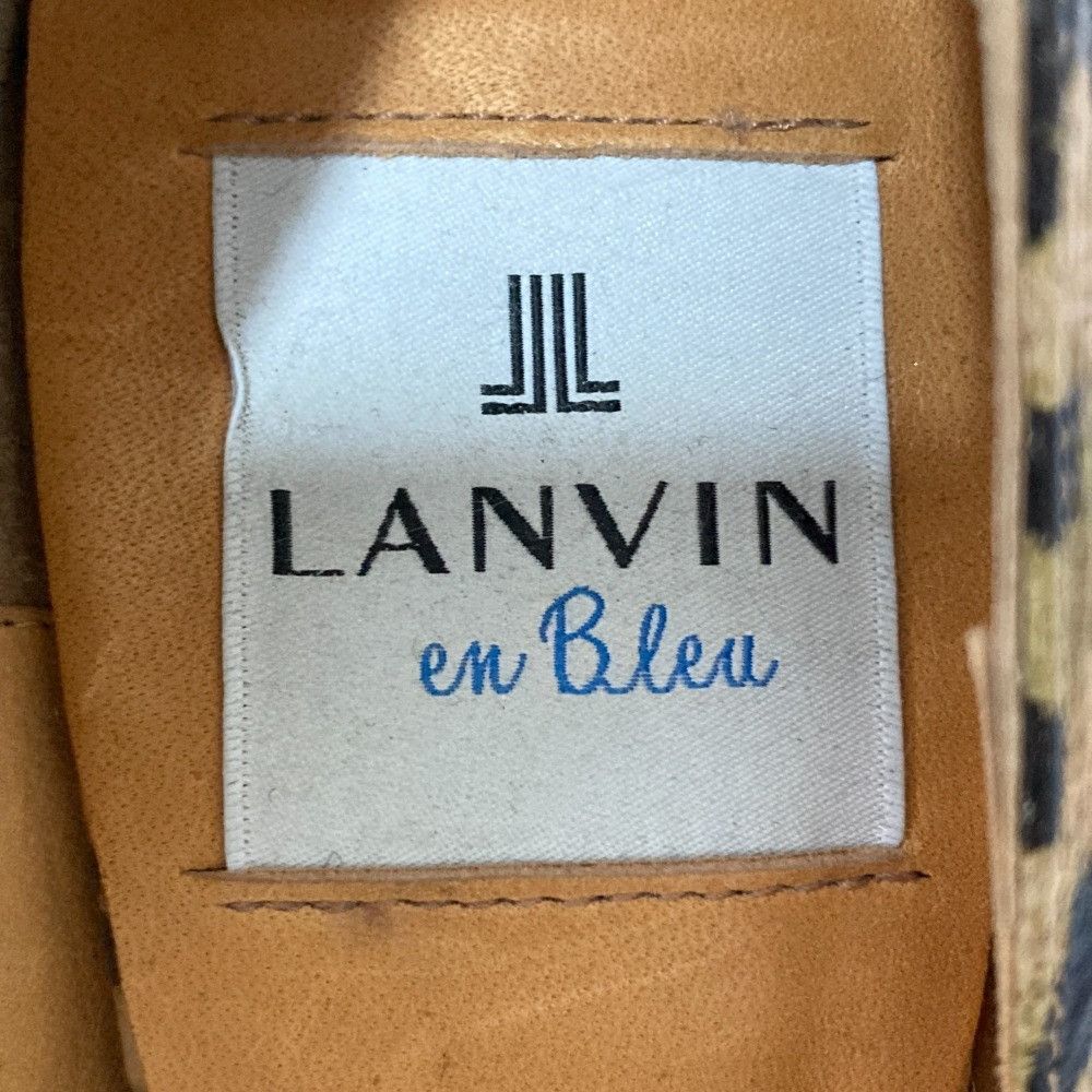 Lanvin LANVIN en Bleu Leopard Pumps Leather Shoes DUTY FREE for USA