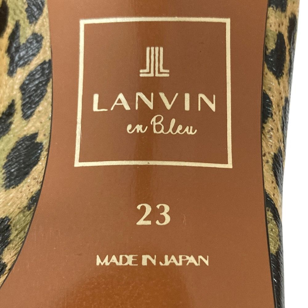Lanvin LANVIN en Bleu Leopard Pumps Leather Shoes DUTY FREE for USA