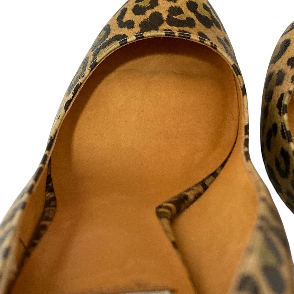 Lanvin LANVIN en Bleu Leopard Pumps Leather Shoes DUTY FREE for USA