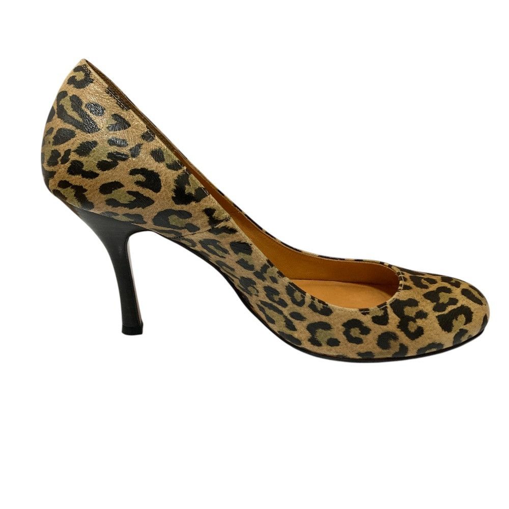 Lanvin LANVIN en Bleu Leopard Pumps Leather Shoes DUTY FREE for USA