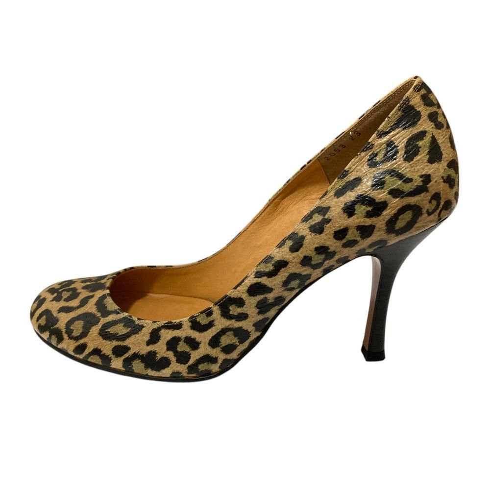 Lanvin LANVIN en Bleu Leopard Pumps Leather Shoes DUTY FREE for USA