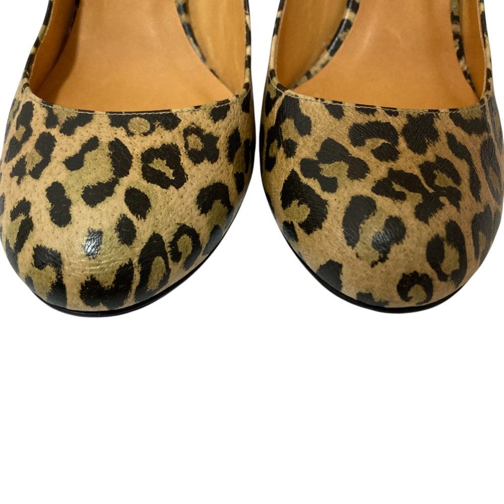 Lanvin LANVIN en Bleu Leopard Pumps Leather Shoes DUTY FREE for USA