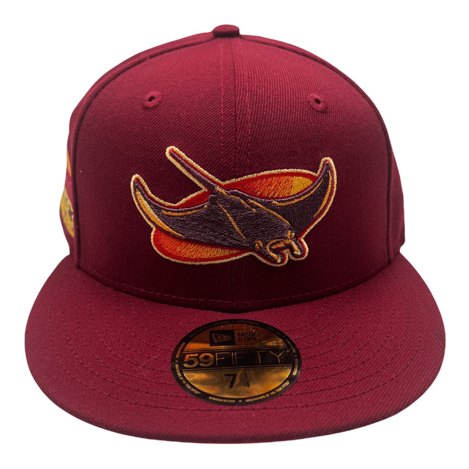 Ray Tropicana Field Fitted Hat Burgundy Orange