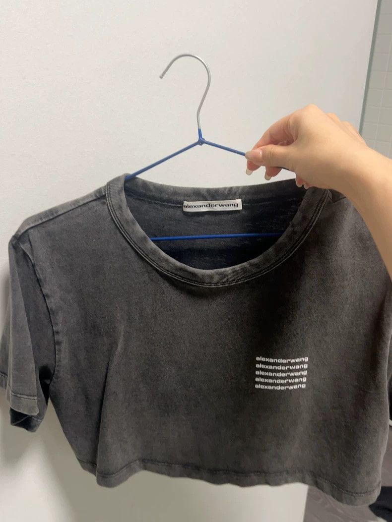 Alexander Wang Alexander Wang Distressed Crop T-Shirt Size S / US 4 / IT 40 - 2 Thumbnail