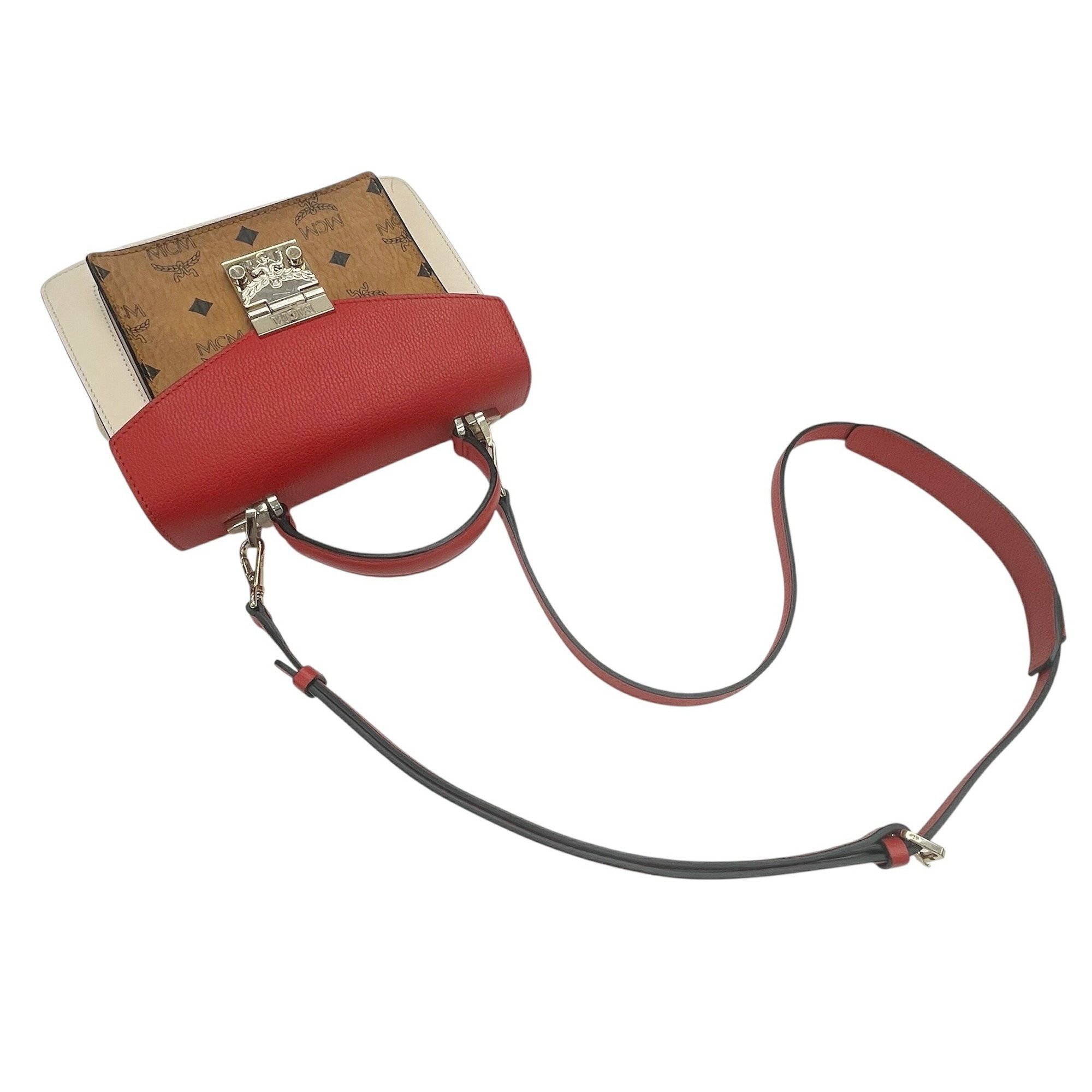 MCM Tracy handbag/shoulder bag in red and ivory for women