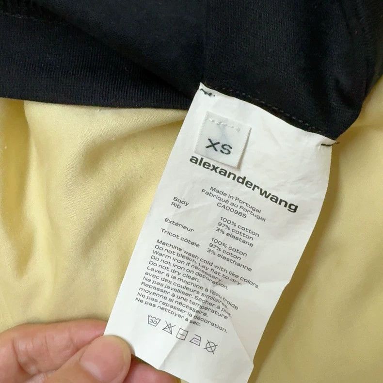 Alexander Wang Alexander Wang Black Cropped T-Shirt Size XS / US 0-2 / IT 36-38 - 3 Thumbnail