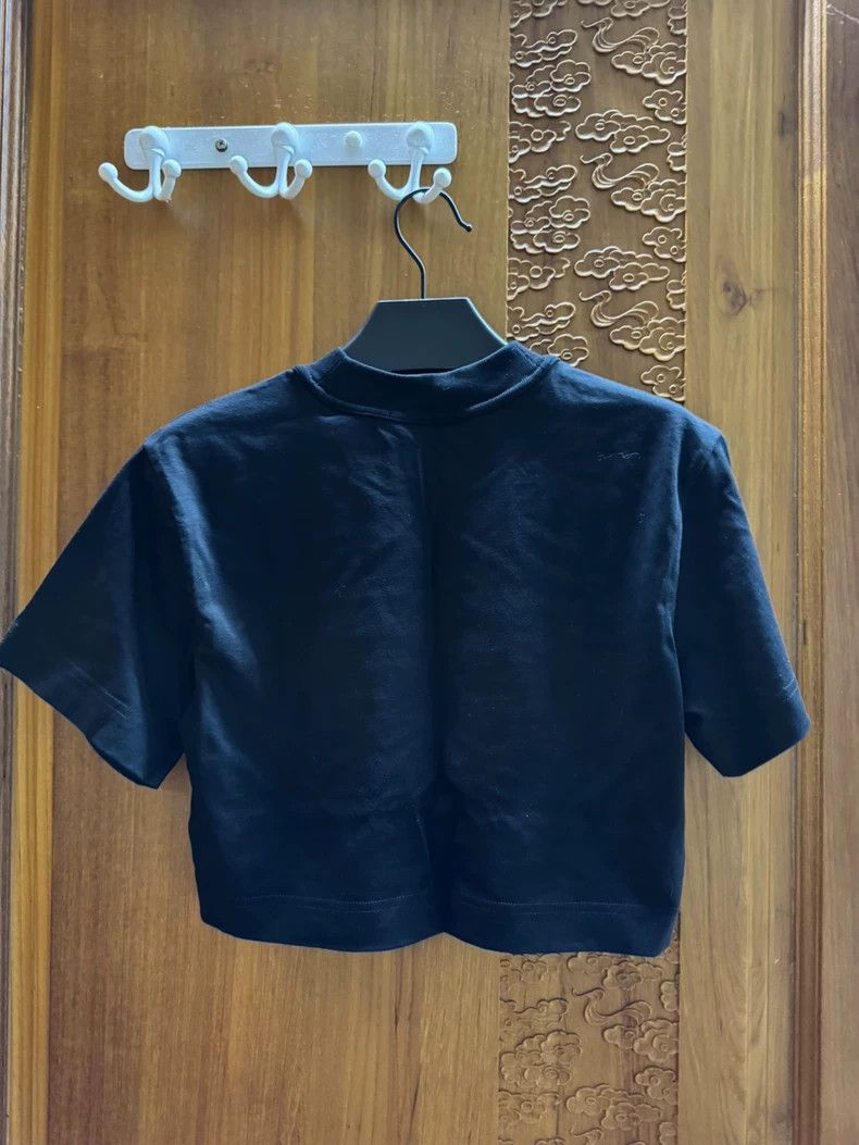 Alexander Wang Alexander Wang Black Cropped T-Shirt Size XS / US 0-2 / IT 36-38 - 2 Thumbnail