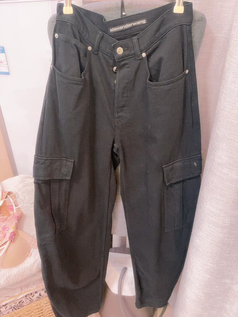 Alexander Wang Alexander Wang Black Wide-Leg Jeans Size 23" - 2 Thumbnail