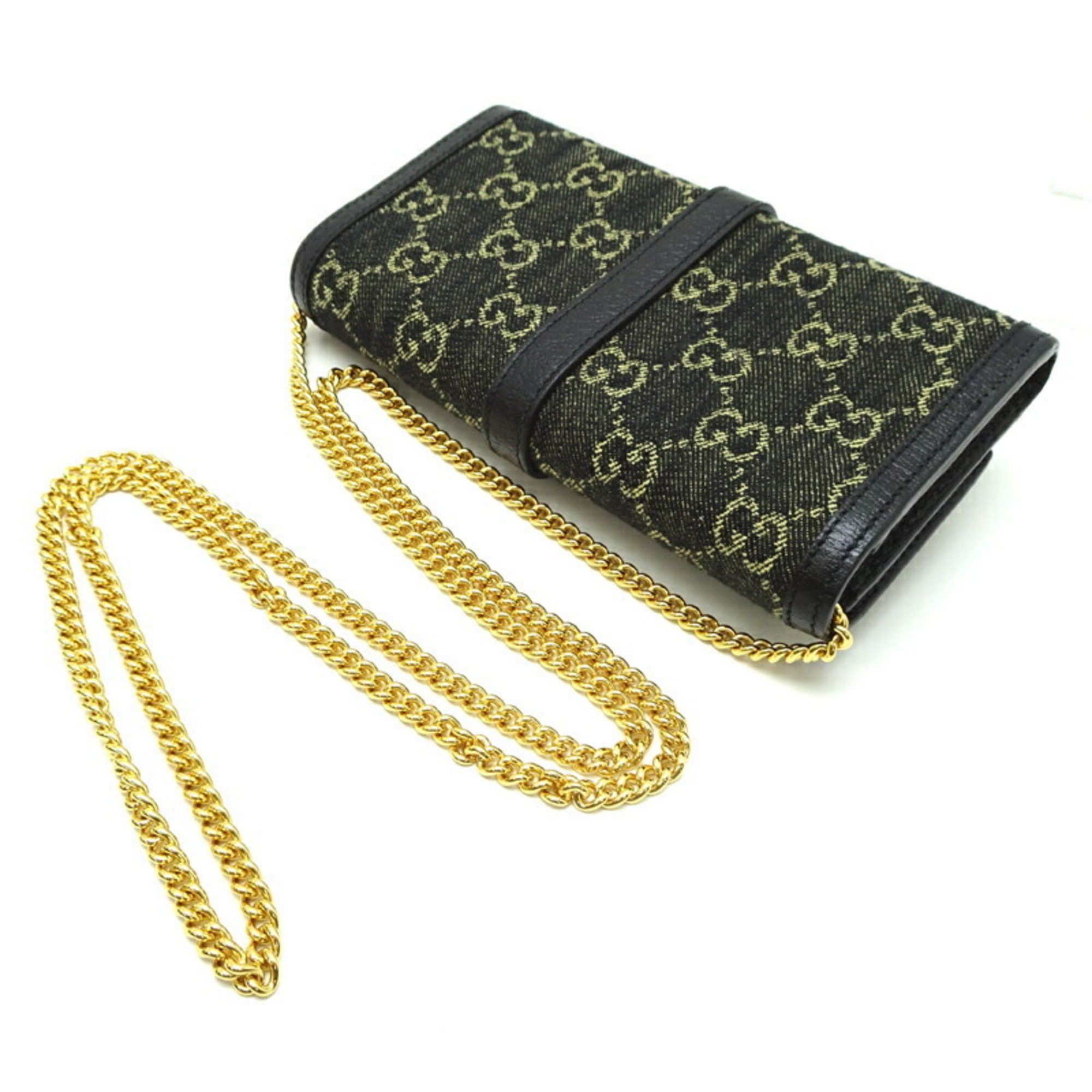 Gucci Gucci Jackie 1961 Chain Wallet, Women's, 652681, GG Canvas, Black Size ONE SIZE - 4 Thumbnail