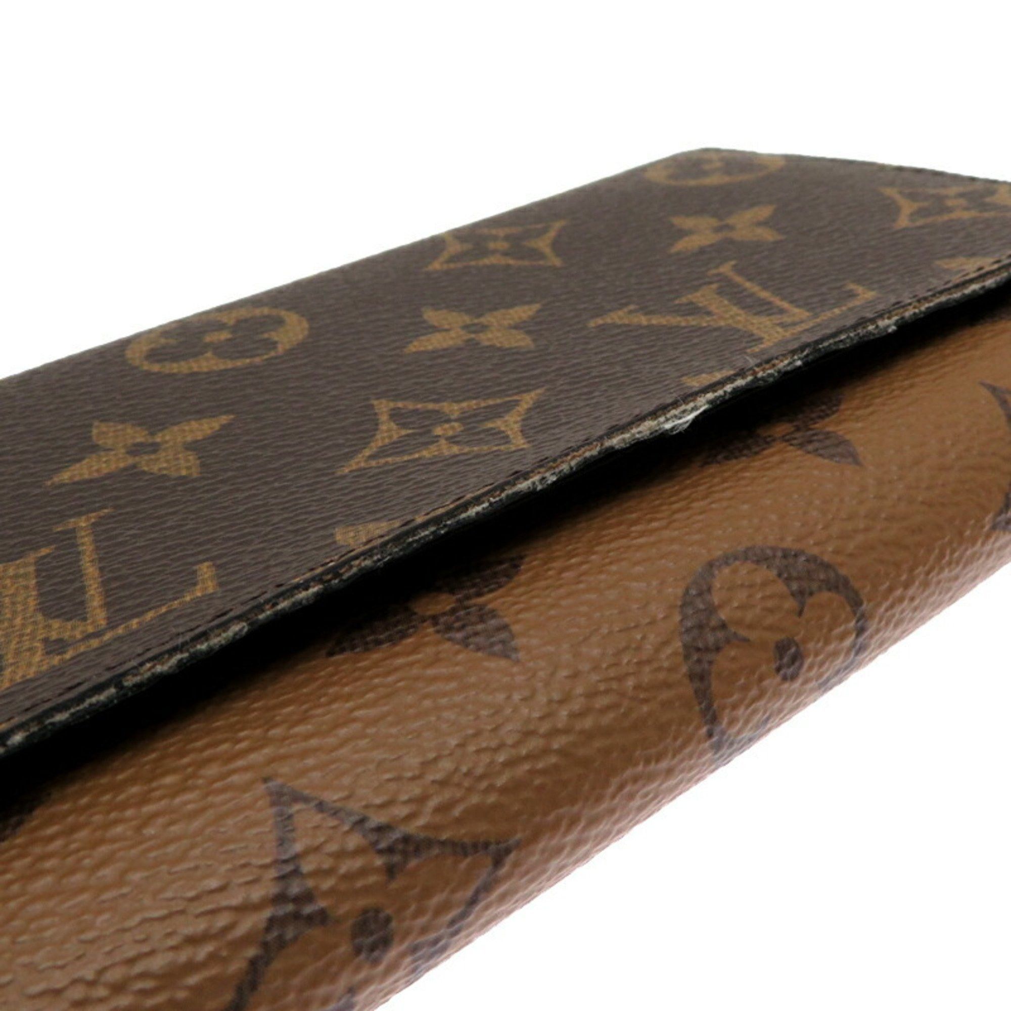 Louis Vuitton Louis Vuitton Portefeuille Emily Women's Long Wallet M82157 Monogram Reverse Brown Size ONE SIZE - 5 Thumbnail
